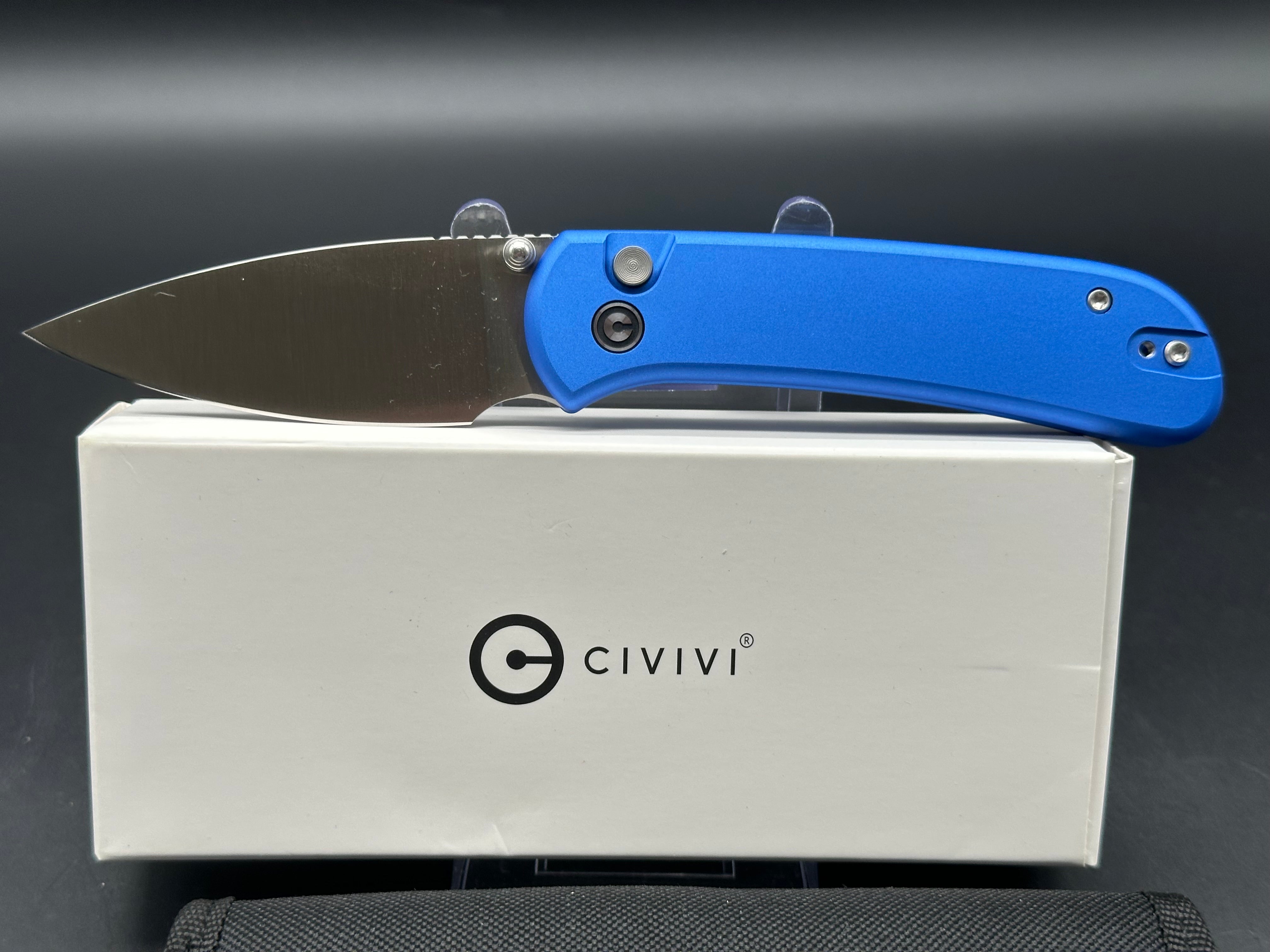 Civivi Qubit, 2.98" 14C28N Satin Blade with Blue Aluminum Handle