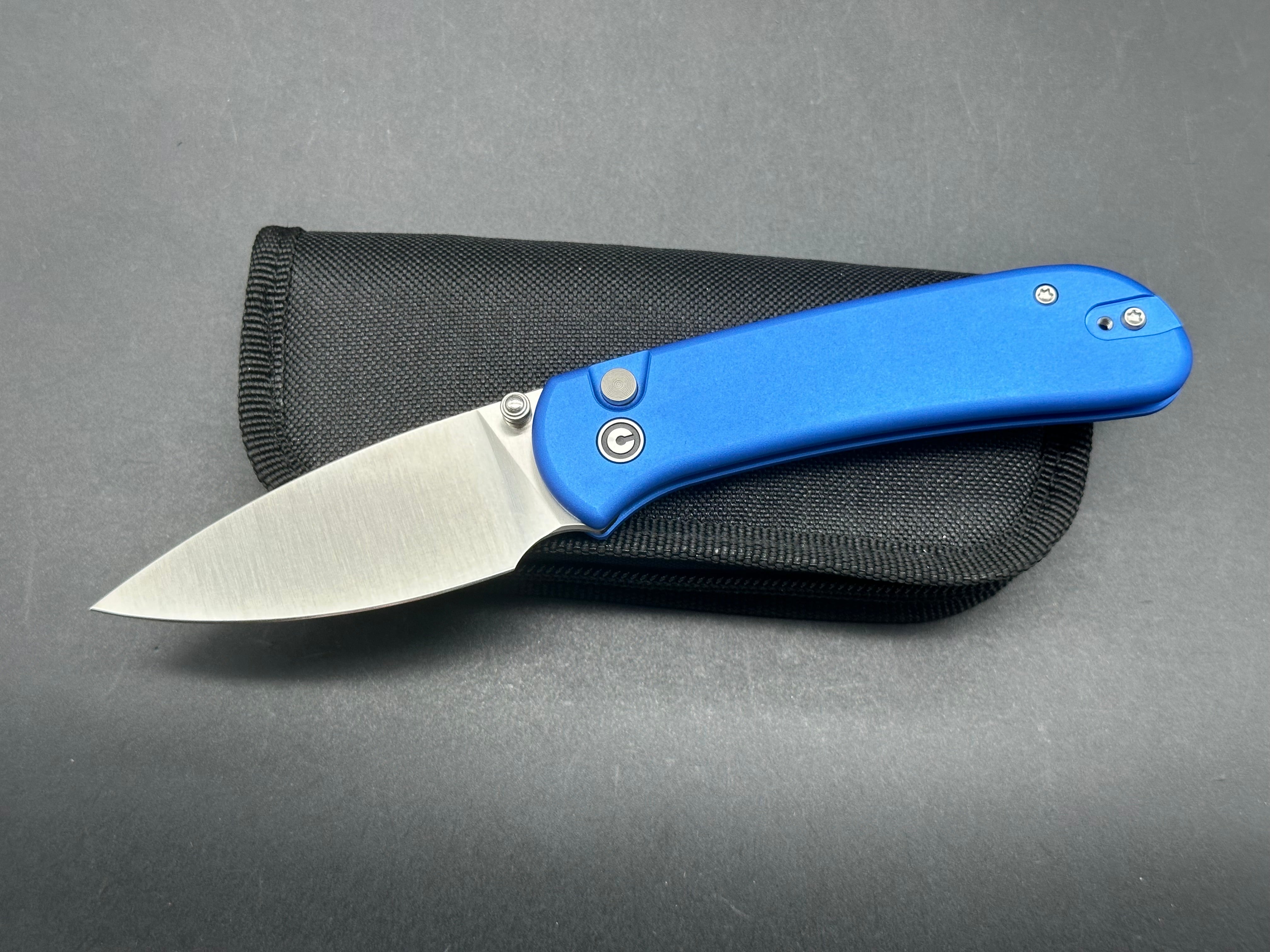 Civivi Qubit, 2.98" 14C28N Satin Blade with Blue Aluminum Handle