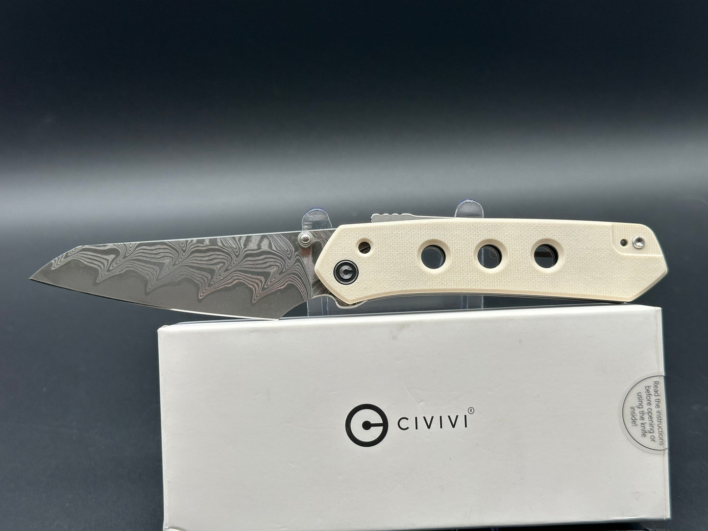 CIVIVI Vision FG Superlock Knife Ivory G-10 (3.5" Damascus)