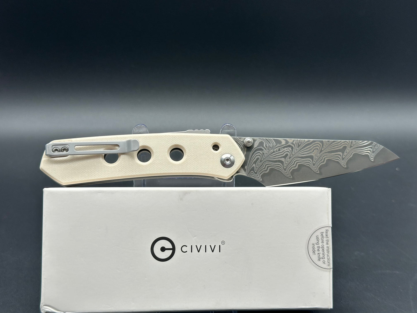 CIVIVI Vision FG Superlock Knife Ivory G-10 (3.5" Damascus)