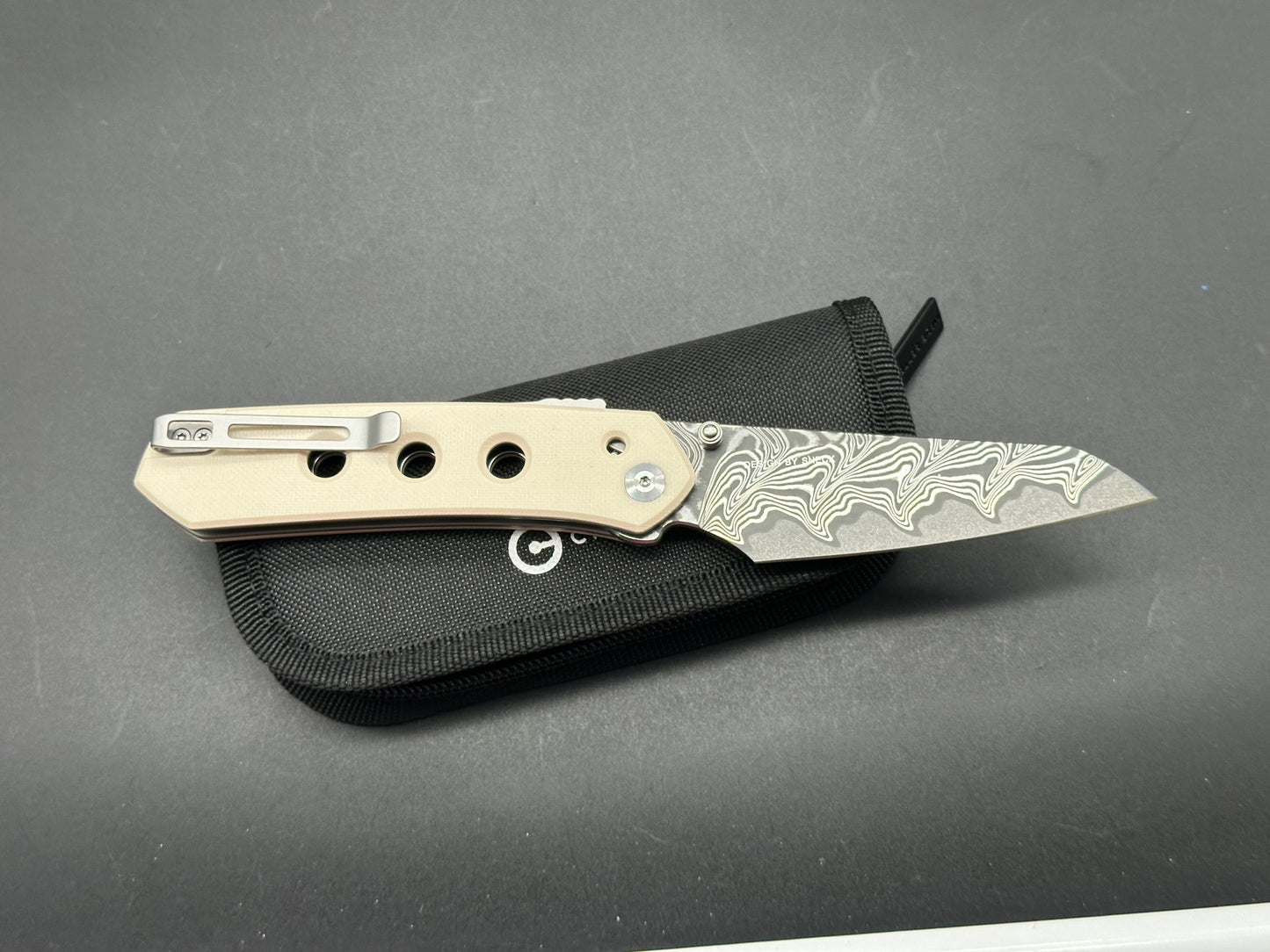 CIVIVI Vision FG Superlock Knife Ivory G-10 (3.5" Damascus)