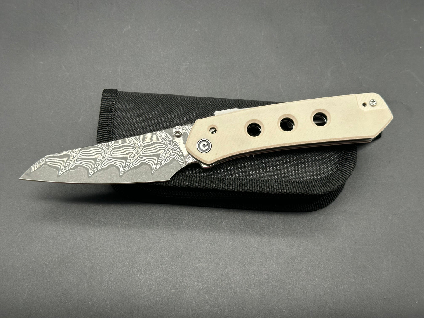 CIVIVI Vision FG Superlock Knife Ivory G-10 (3.5" Damascus)