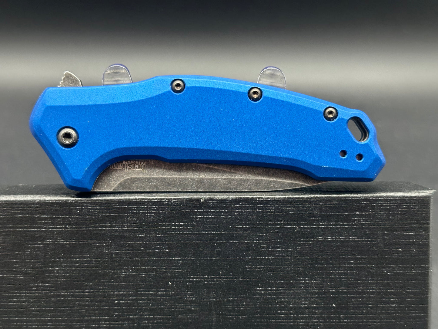 Kershaw Link Drop Point Knife Blue Aluminum (3.25" BlackWash)