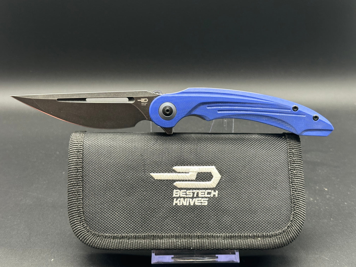 Bestech Knives Irida Liner Lock Knife Blue G-10 (3.75 " Black Stonewash)