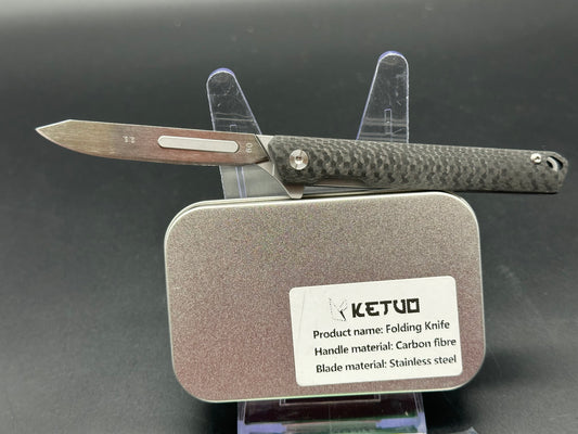 Ketuo folding scalpel Carbon Fiber handle & 10 replacement blades