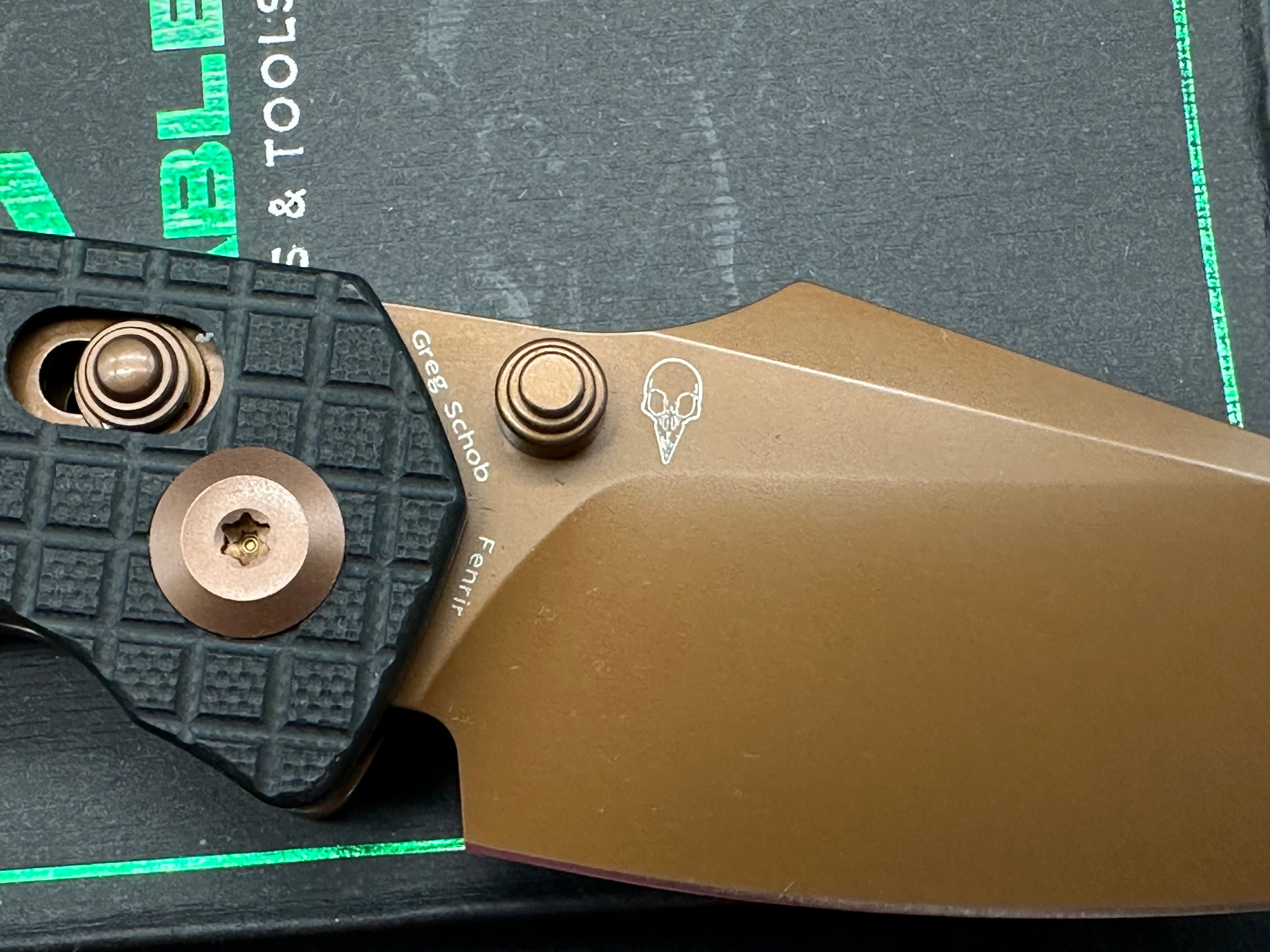 Tenable Fenrir Black G10 3.48" Rose Gold Coated Nitro-V Blade