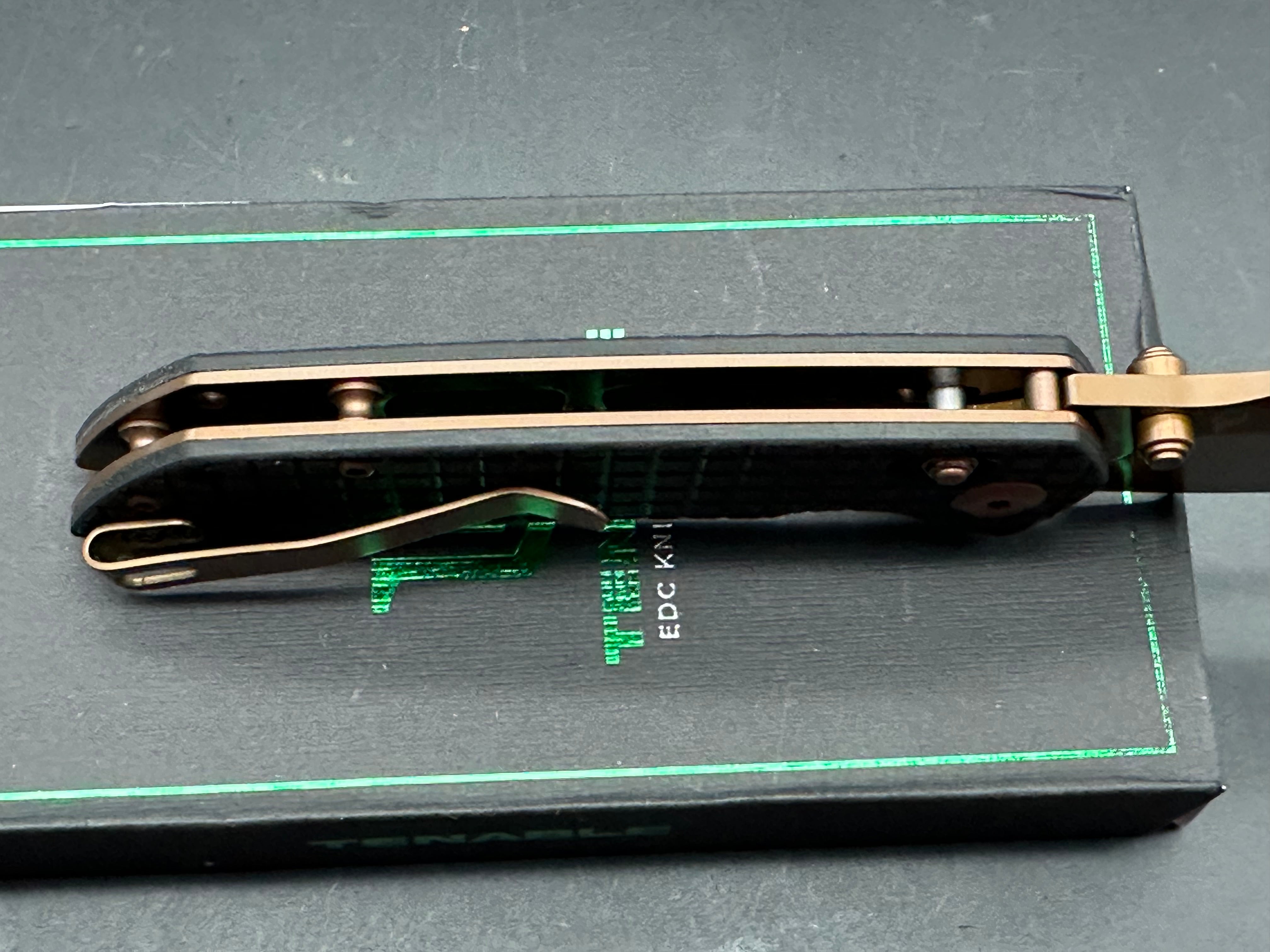 Tenable Fenrir Black G10 3.48" Rose Gold Coated Nitro-V Blade