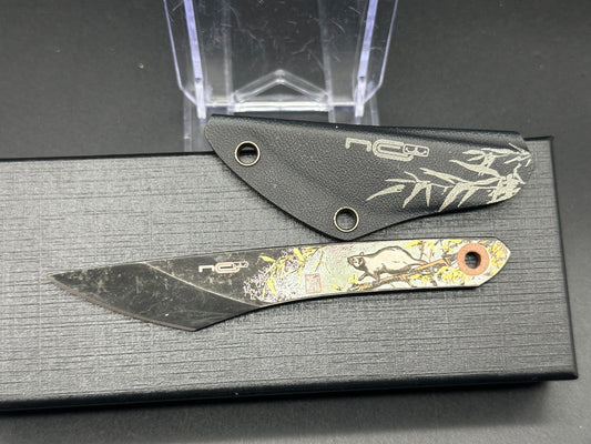 NC Custom Neck Knife & sheath. Otter engraved