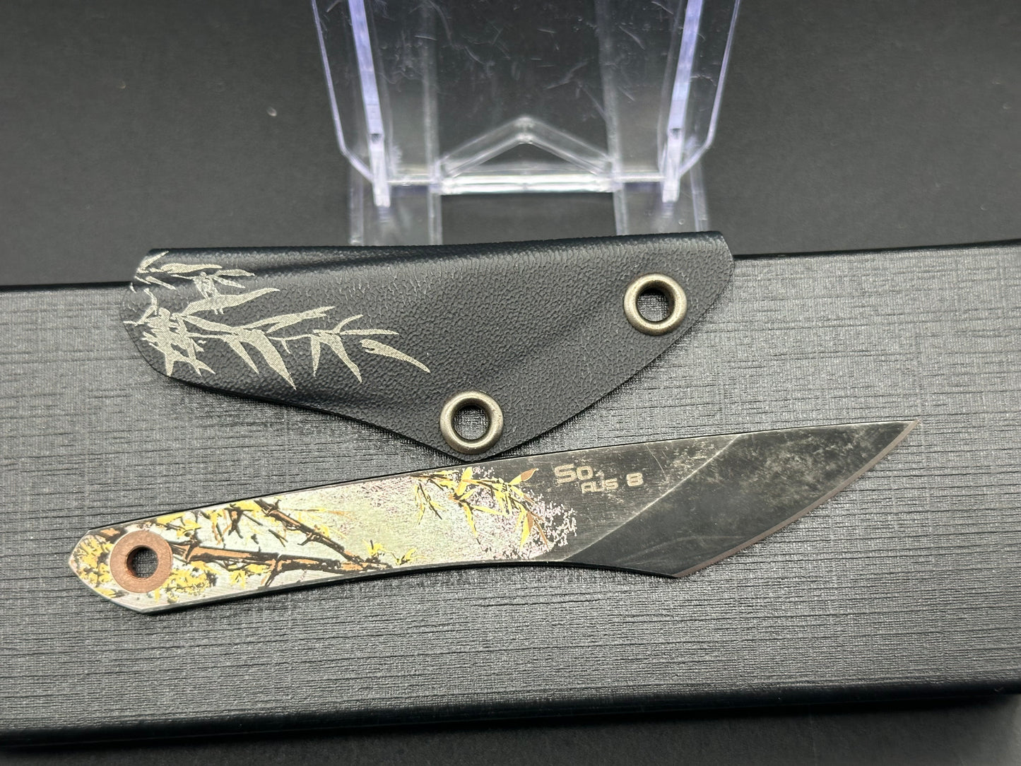 NC Custom Neck Knife & sheath. Otter engraved