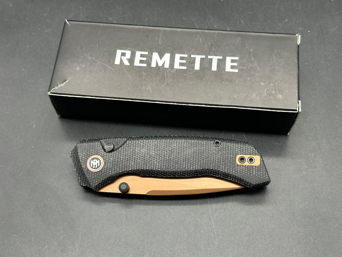 REMETTE RT-Steed Innovative Button Liner Lock Design 14C28N Blade Micarta Handle Knife