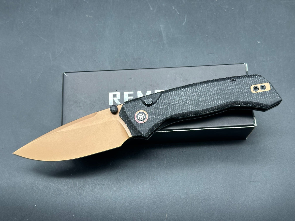 REMETTE RT-Steed Innovative Button Liner Lock Design 14C28N Blade Micarta Handle Knife