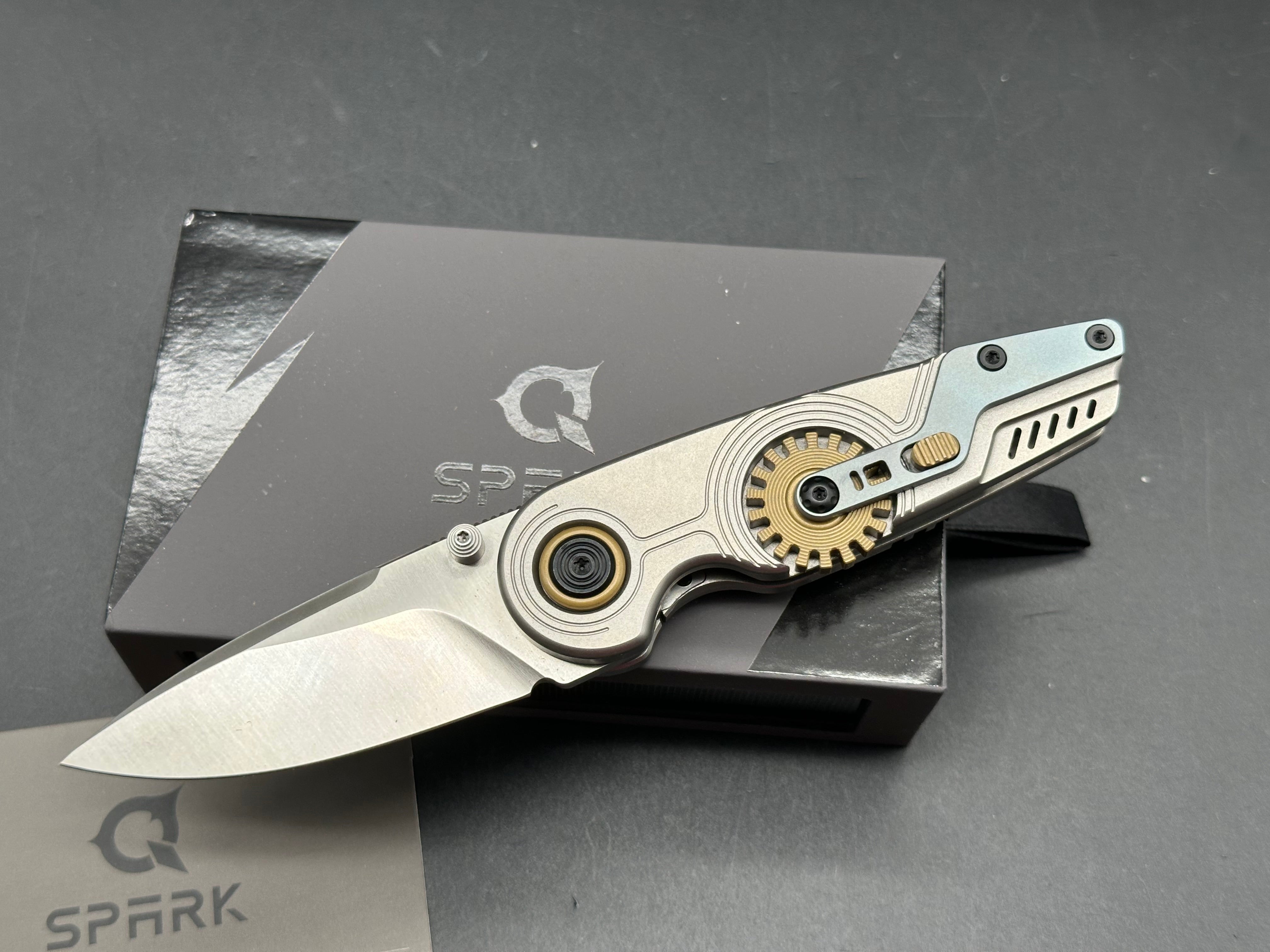 Spark fidget knife titanium handle w/M390 blade
