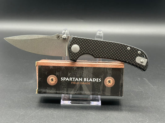 Spartan Blades George Astor Liner Lock Knife CF/G-10 (3.5" Stonewash XHP)