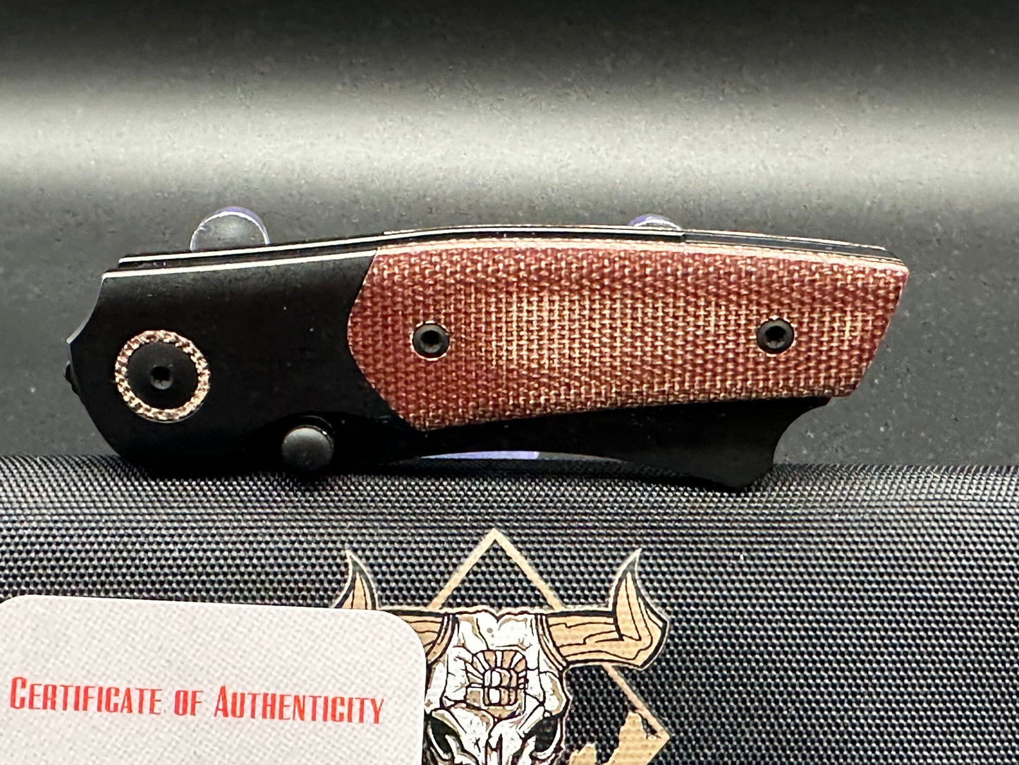 Berg Blades Mini Barber Ti/brown micarta scales w/M390 blade