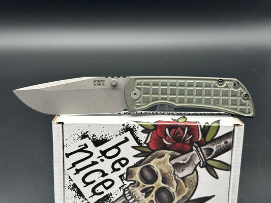 McNees Knives MAC2 Frame Lock Knife Frag Atomic Green (3.5”Matte SW) MagnaCut