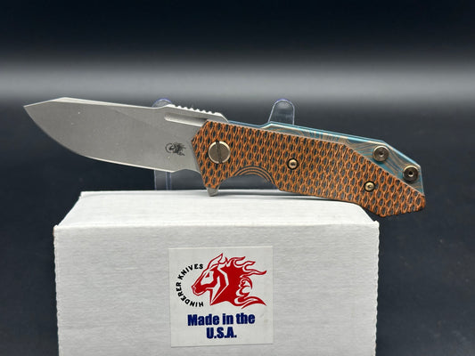 Hinderer Half Track Tri-Way pivot Titanium frame/Orange/black G10 scale