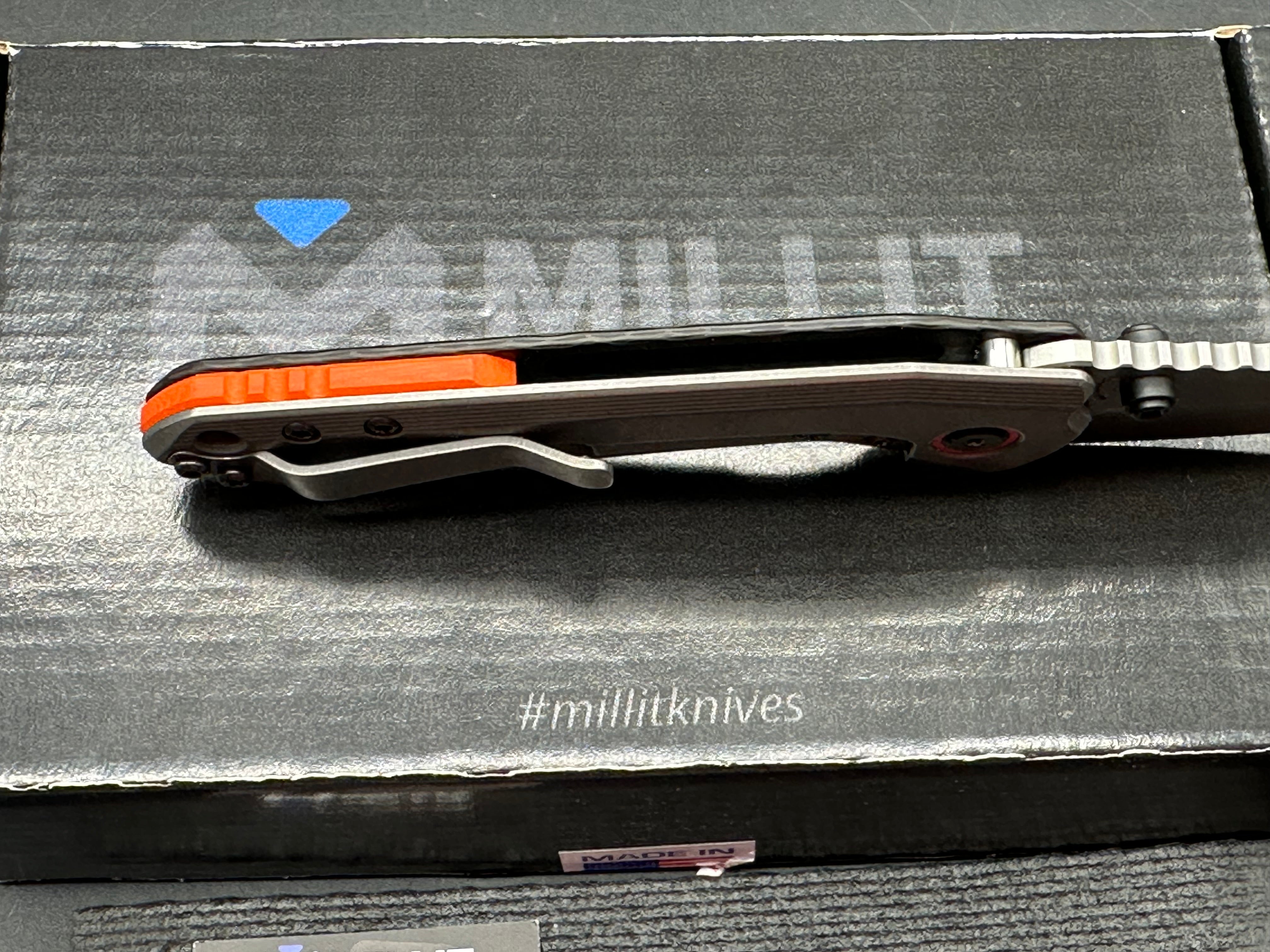 Millit Overland, 3.17" CPM MagnaCut Stonewash Blade with Carbon Fiber and Dark Stonewash Frame Lock Scales