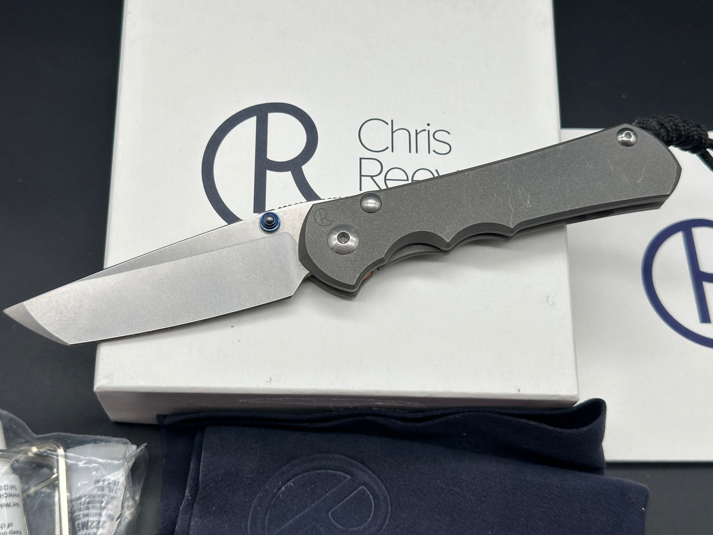 Chris Reeve Knives Large Inkosi Tanto Frame Lock Knife (3.5" Stonewash) CRK