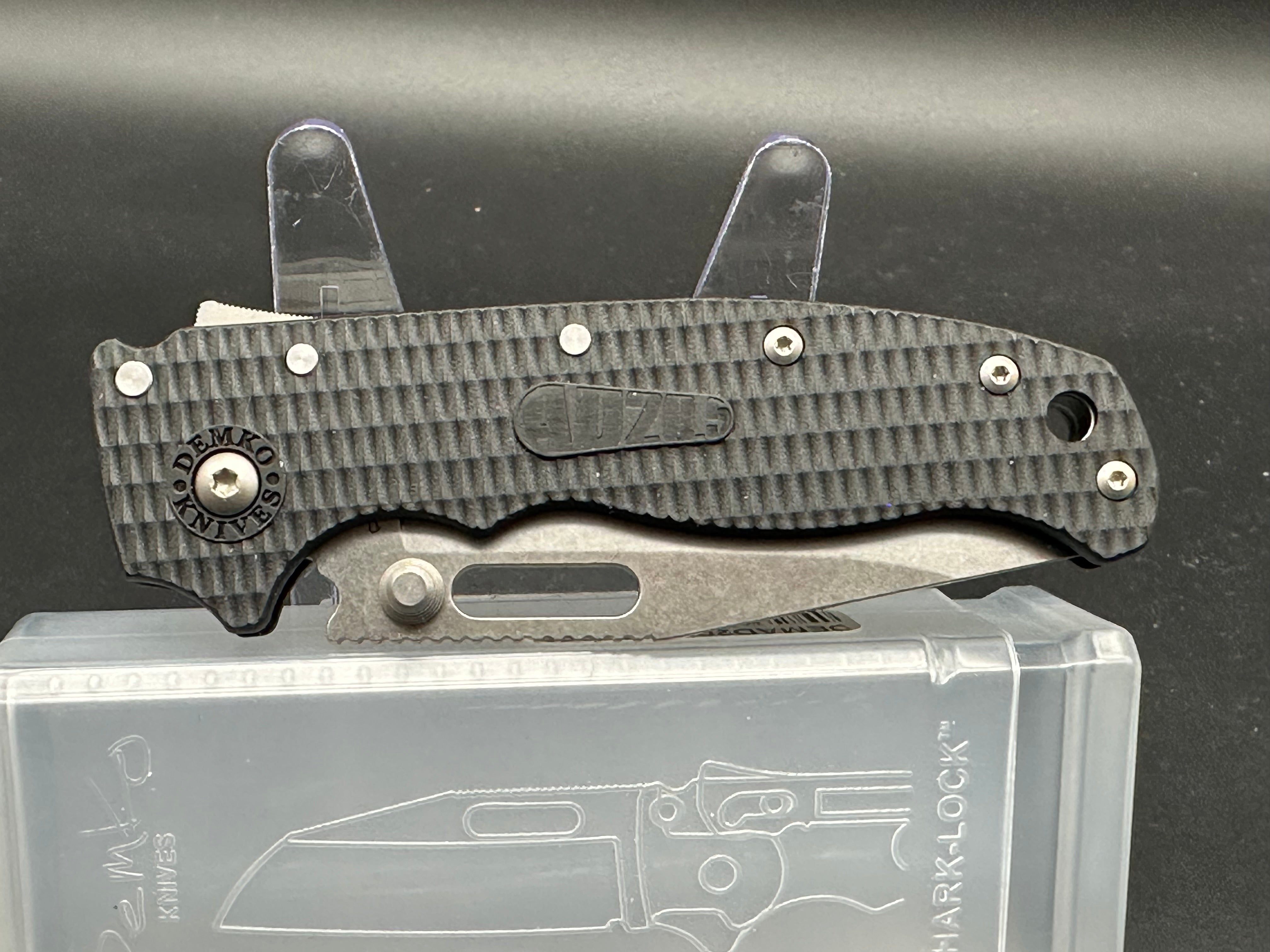 Demko AD20.5 black Grivory scales w/D2 blade