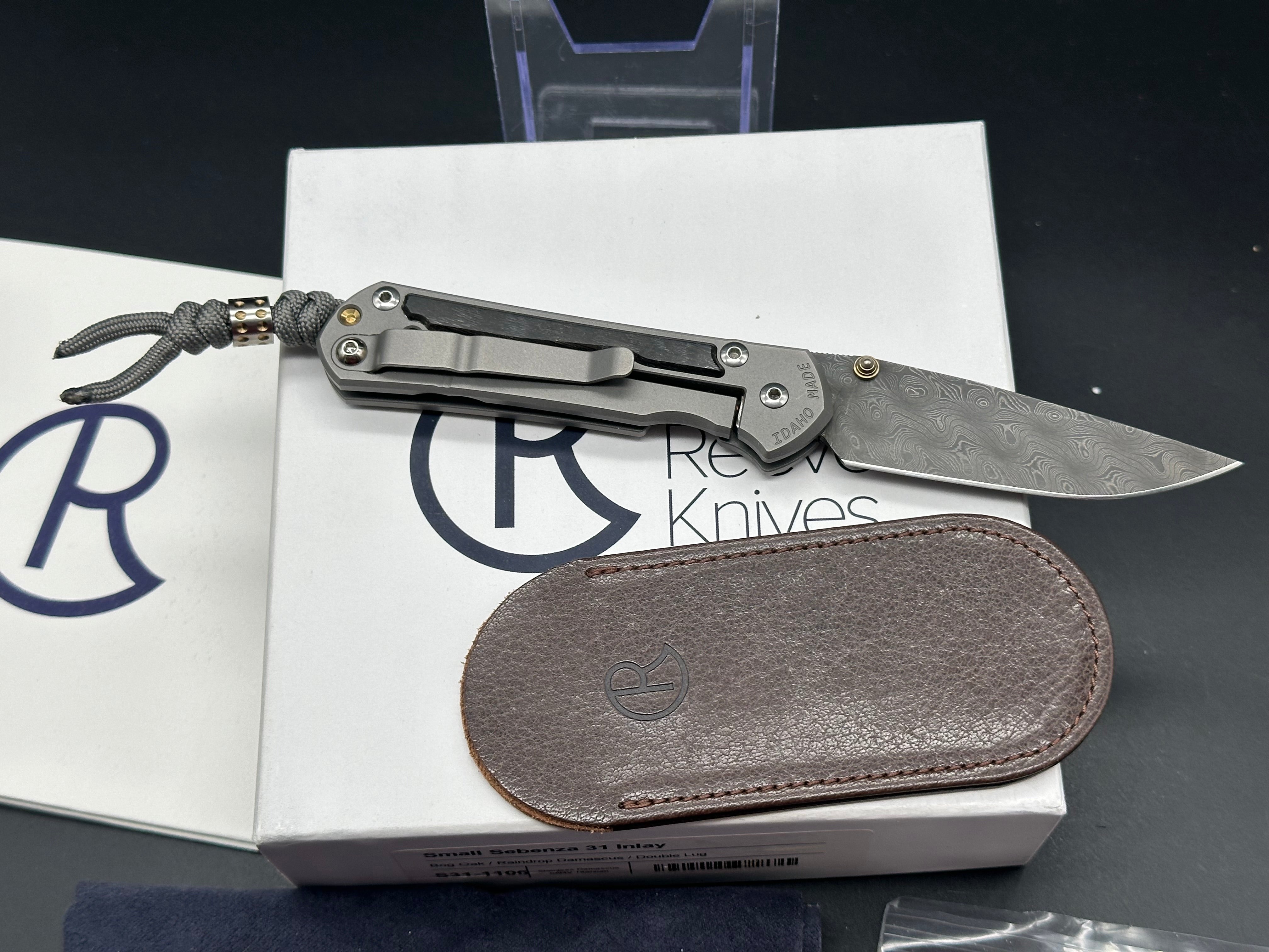 Chris Reeve Small Sebenza 31 Knife Bog Oak Knife Double Lug (2.94" Damascus)