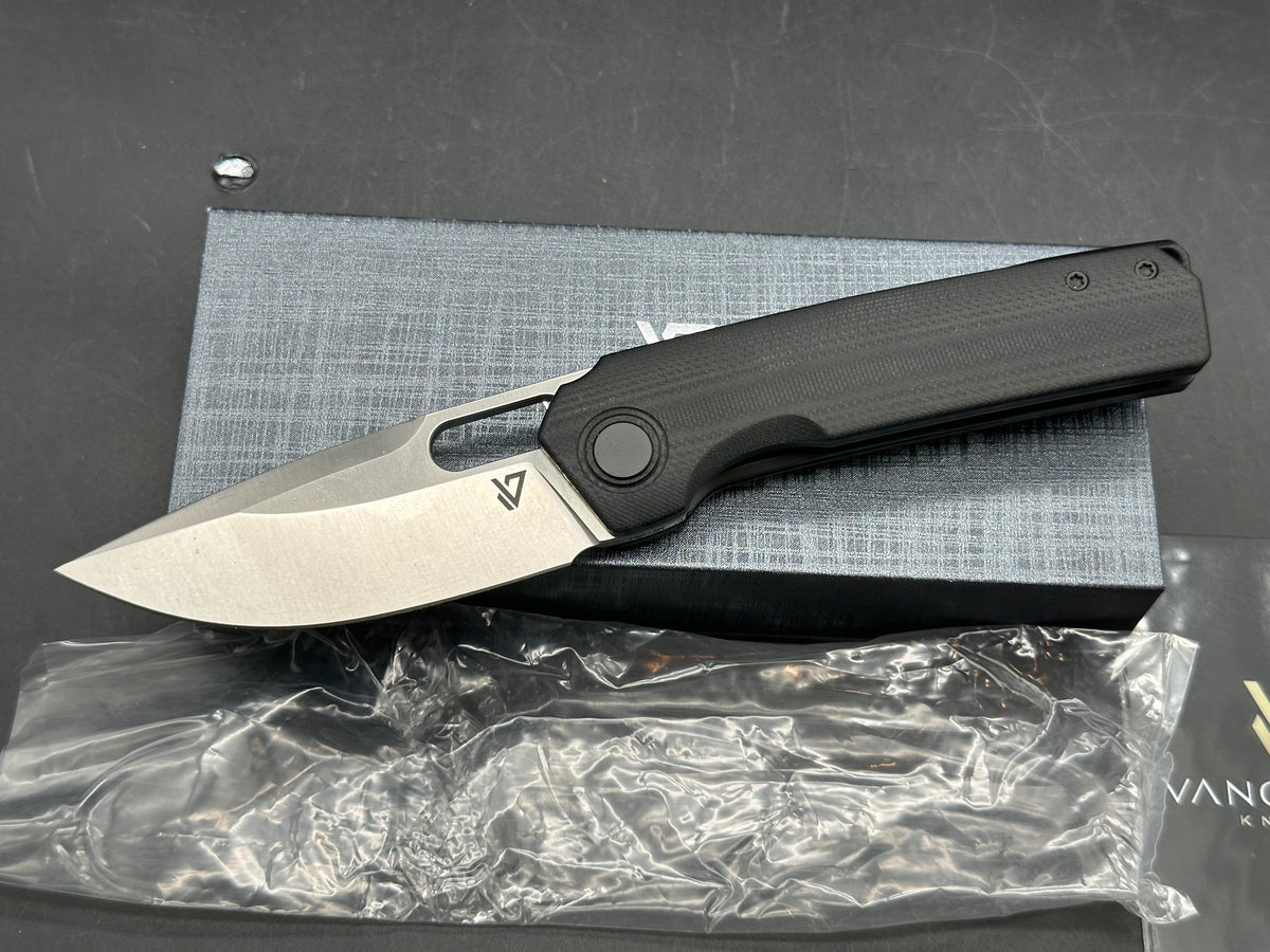 VANGUARD BREAKER G10 FOLDING KNIFE BLACK HANDLE 3.25" SATIN 14C28N STEEL