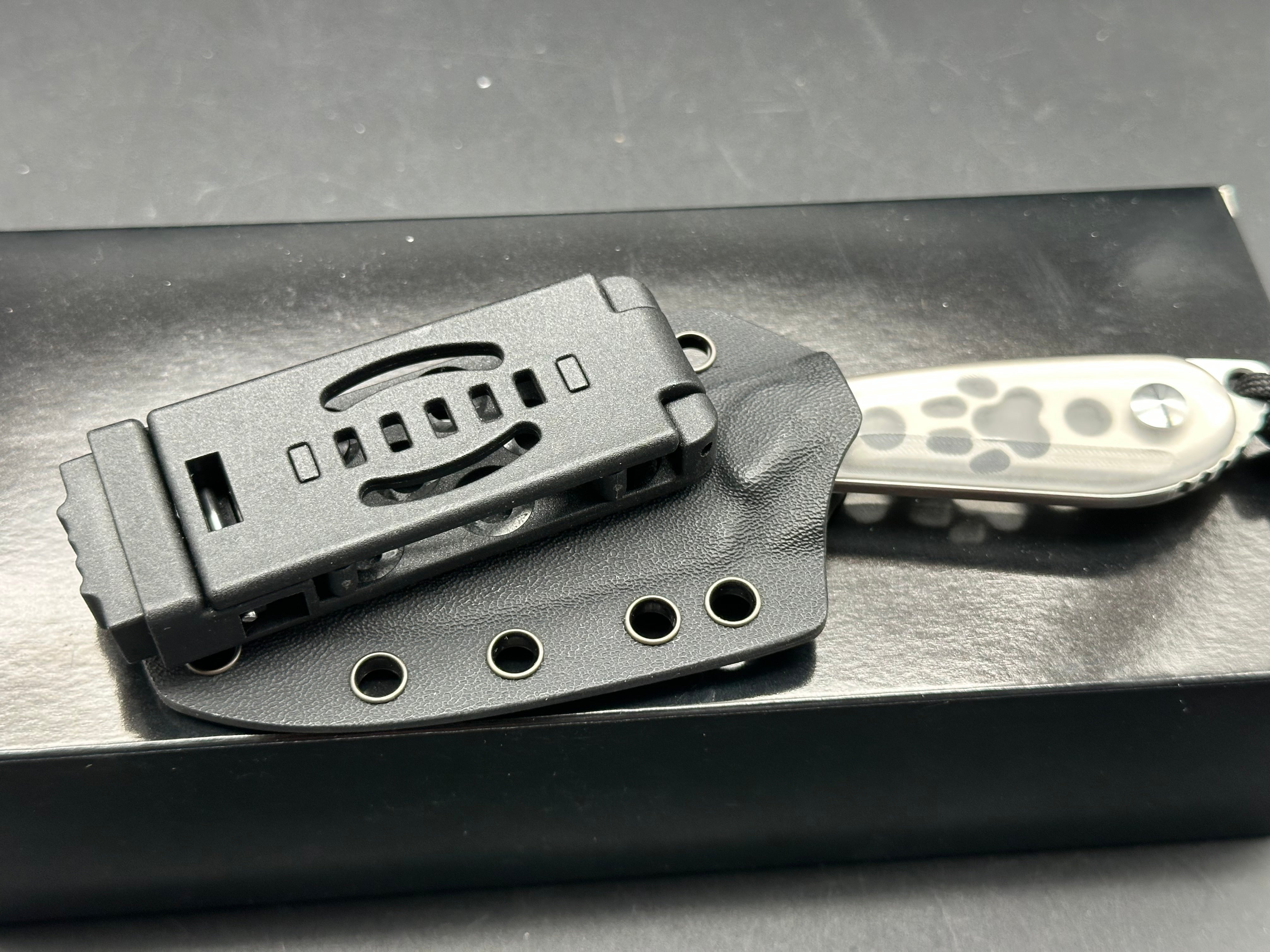 Kizer Buddy Ice in clear acrylic scales AEB-L blade