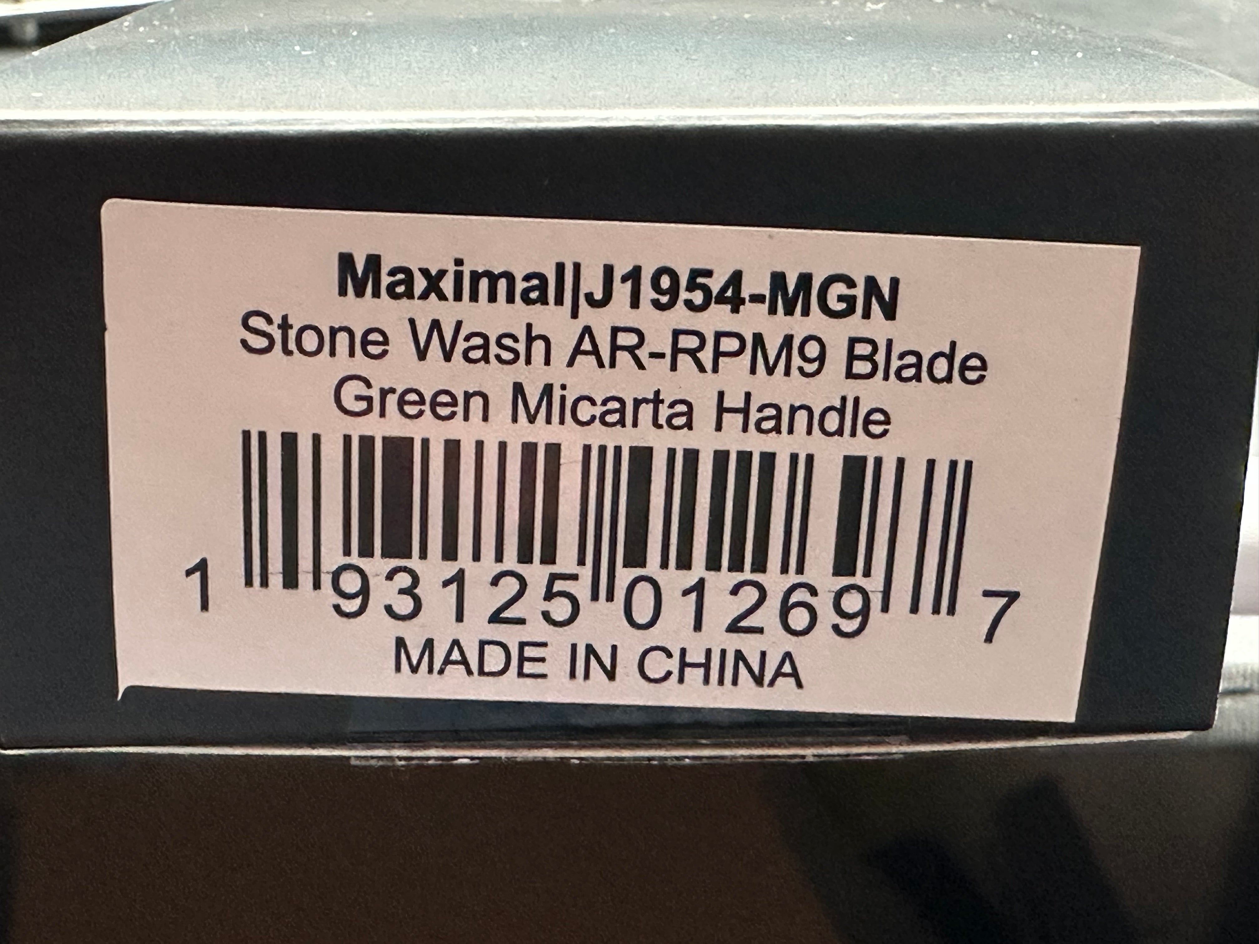 CJRB MAXIMAL GREEN MICARTA HANDLE AR-RPM9 DROP POINT