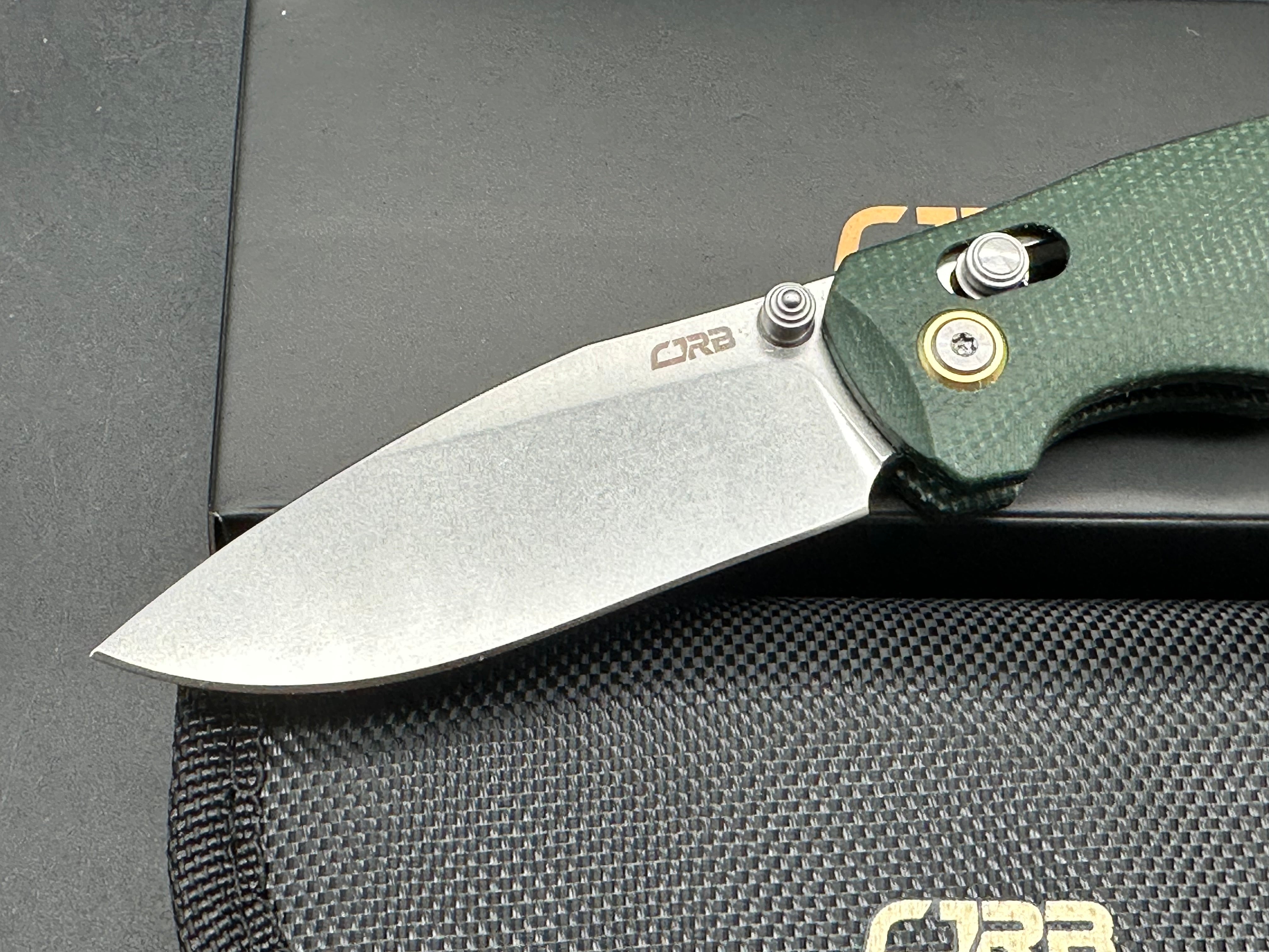 CJRB MAXIMAL GREEN MICARTA HANDLE AR-RPM9 DROP POINT
