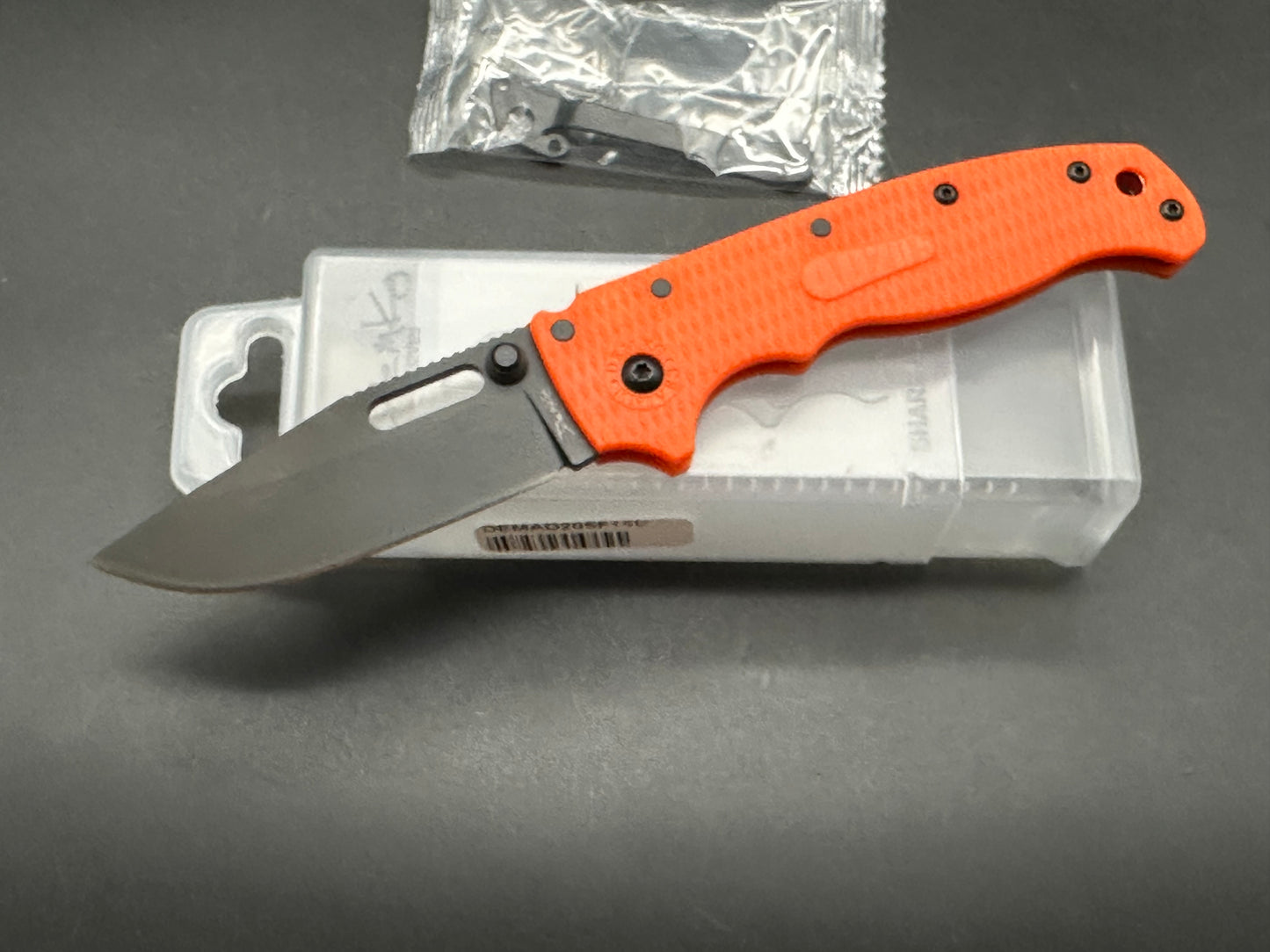 Demko AD20.5 Shark-Lock Knife Orange Grivory (3.2" Black DLC)