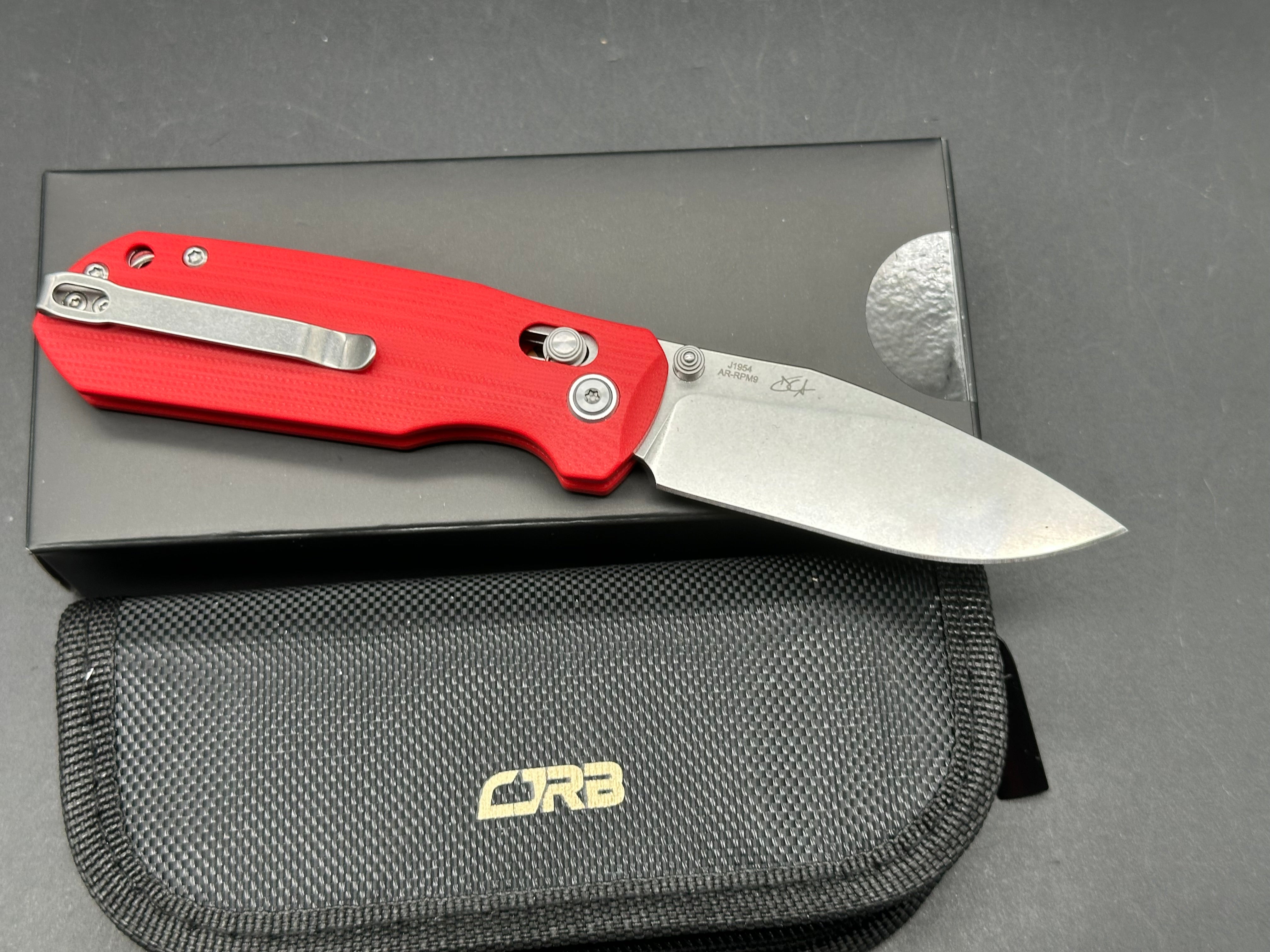 CJRB MAXIMAL RED G10 HANDLE AR-RPM9 DROP POINT