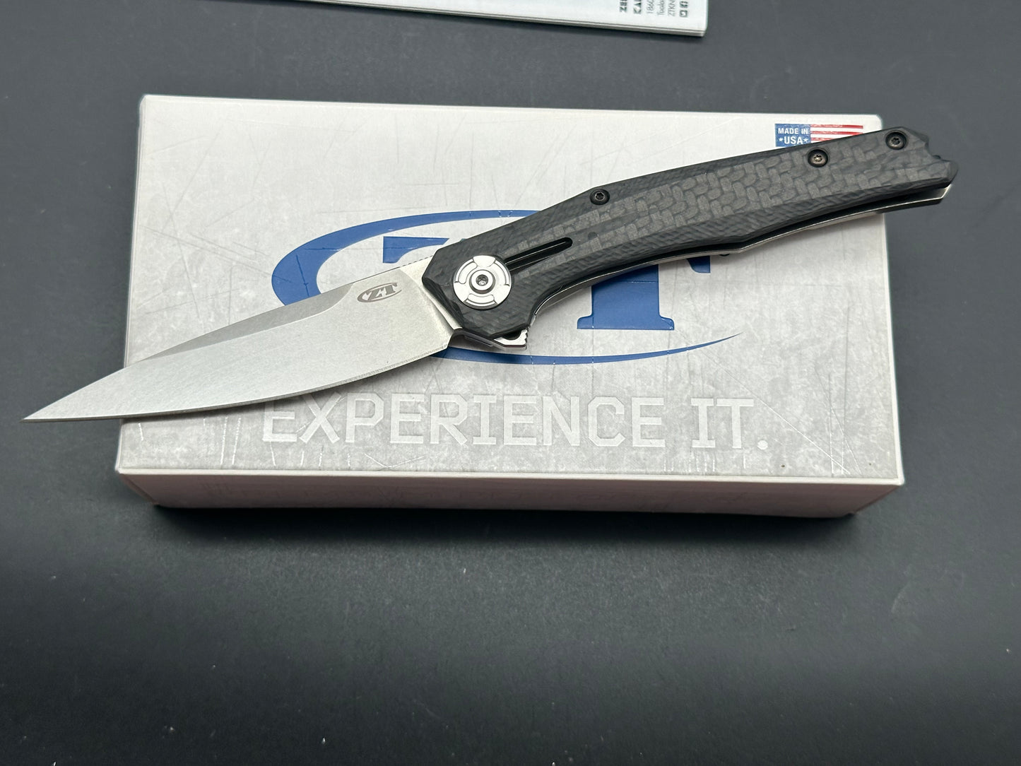 Zero Tolerance 0707 Frame Lock Knife Carbon Fiber (3.5" Stonewash 20CV)