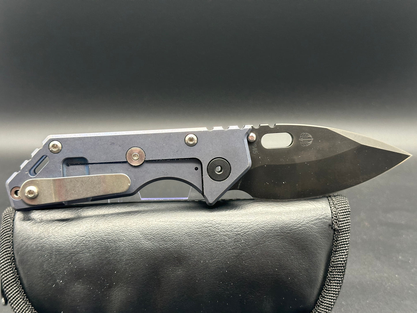 Strider .75 AR  blue titanium handle S45VN blade