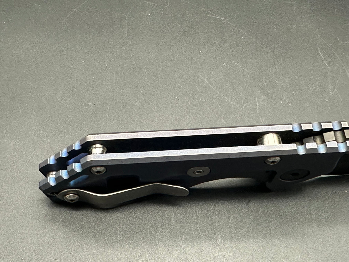 Strider .75 AR  blue titanium handle S45VN blade