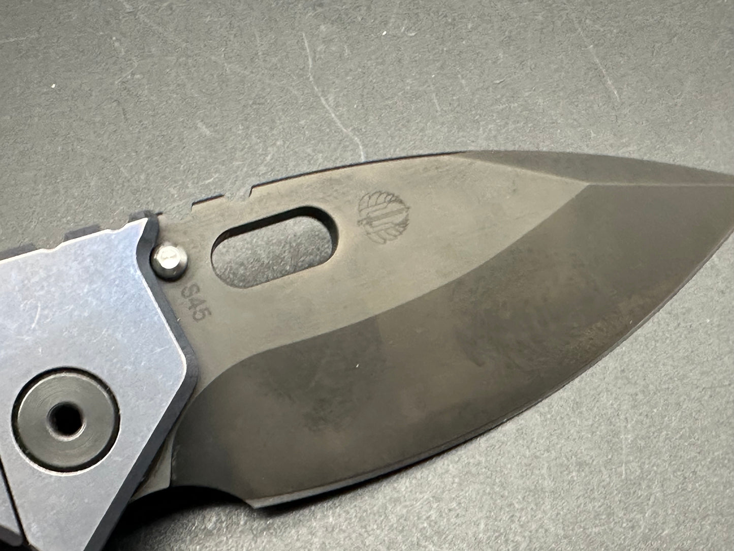 Strider .75 AR  blue titanium handle S45VN blade