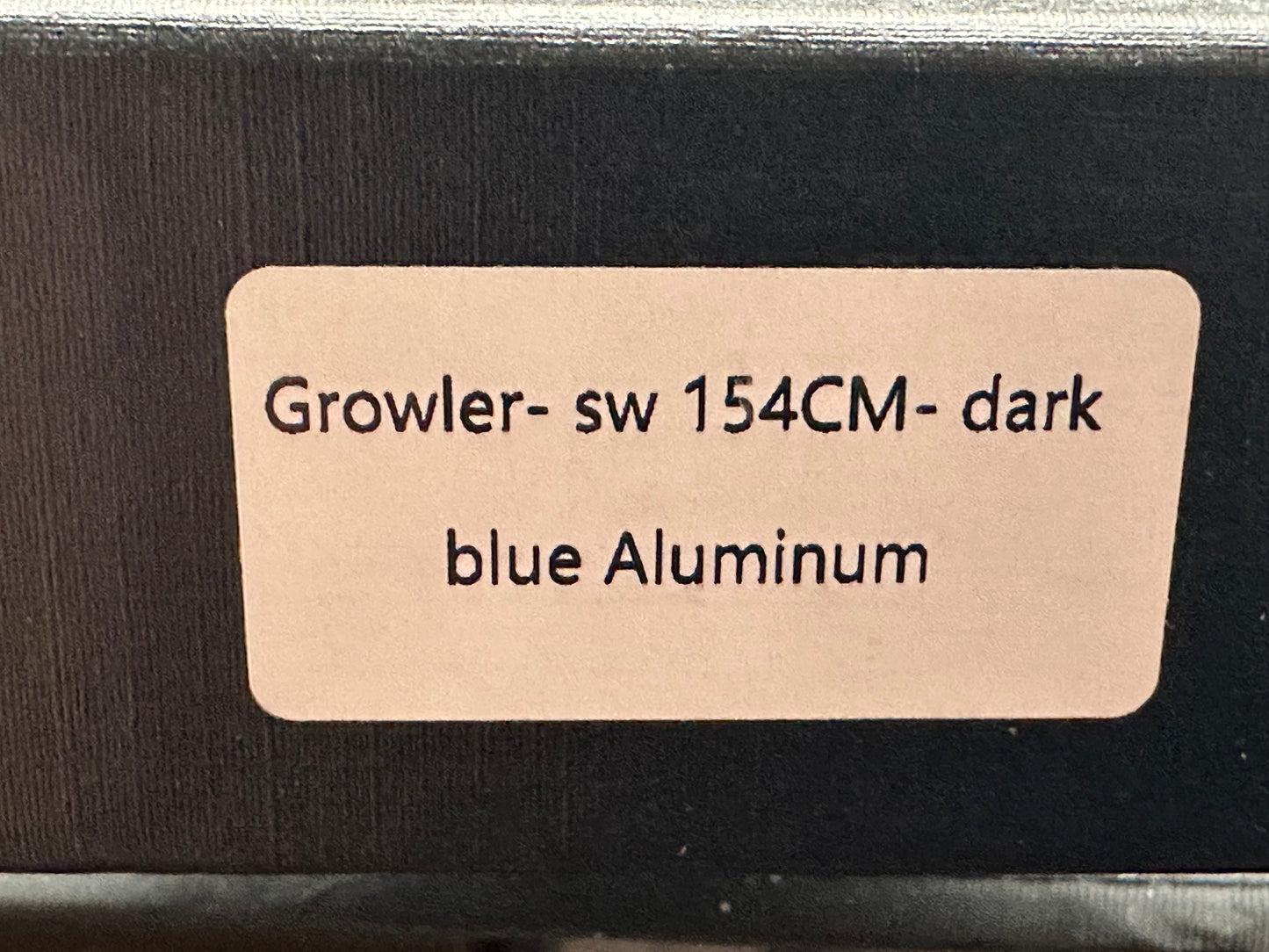 DIVO KNIVES GROWLER V2 POCKET KNIFE BLUE ALUMINUM HANDLE SANDWASHED 154CM PLAIN EDGE