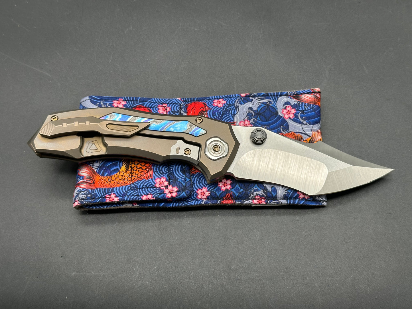 Genex Blade  Primarch #6/Bronze Milled TI Frame + Zircoti Inlays, Pivot w/Satin Vanax