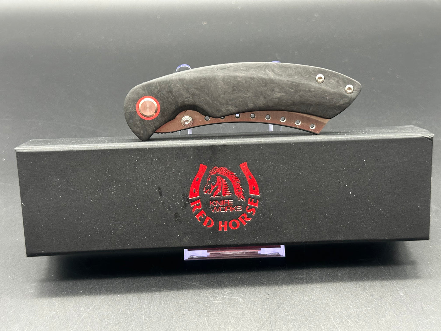 Red Horse Knife Works Hell Razor P Liner Lock Knife Carbon Fiber (3.6" Satin)