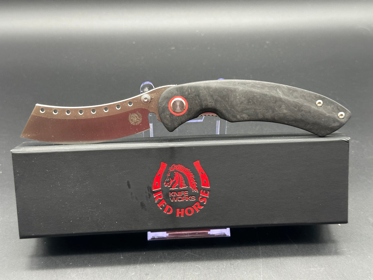 Red Horse Knife Works Hell Razor P Liner Lock Knife Carbon Fiber (3.6" Satin)