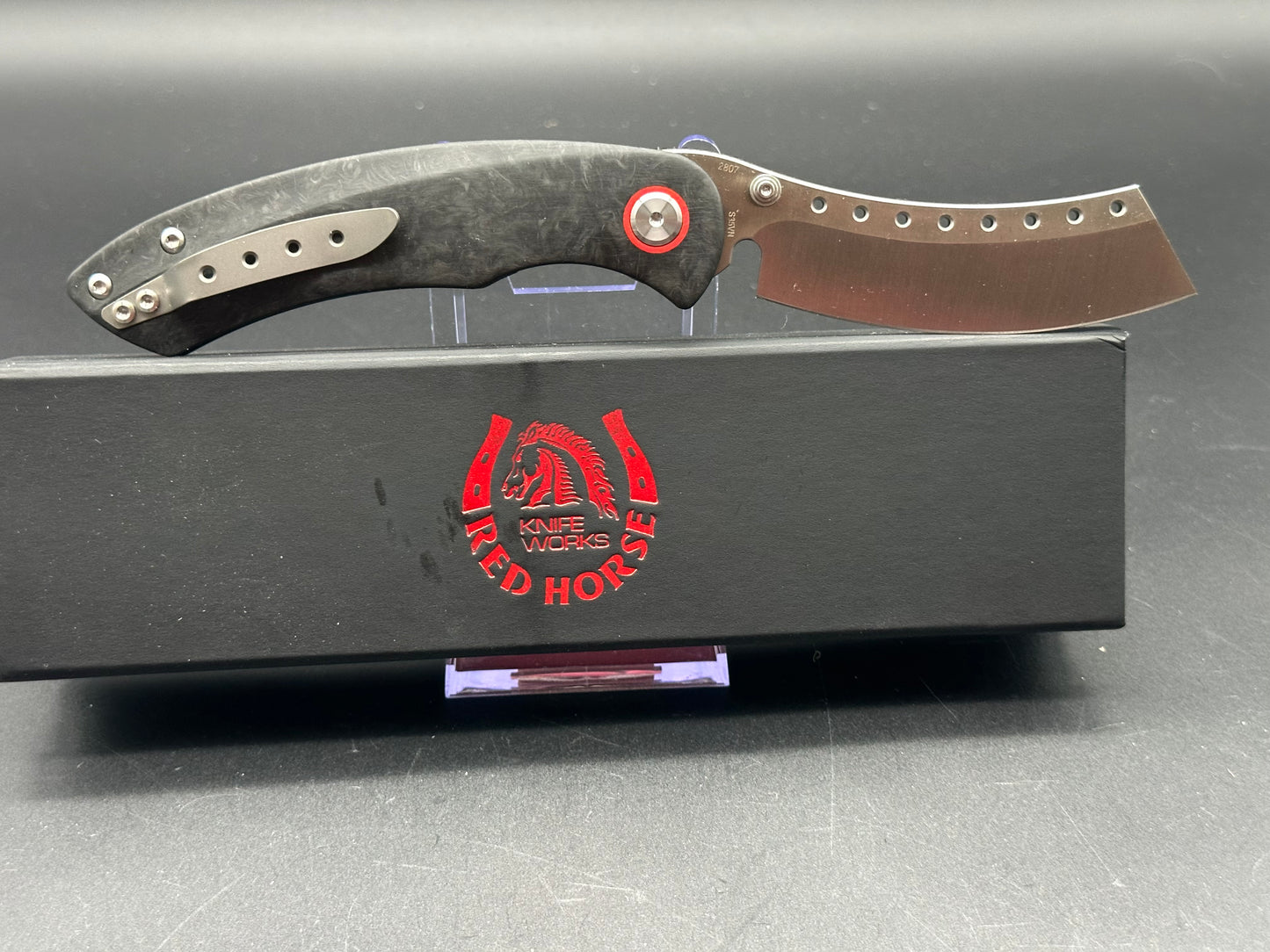 Red Horse Knife Works Hell Razor P Liner Lock Knife Carbon Fiber (3.6" Satin)