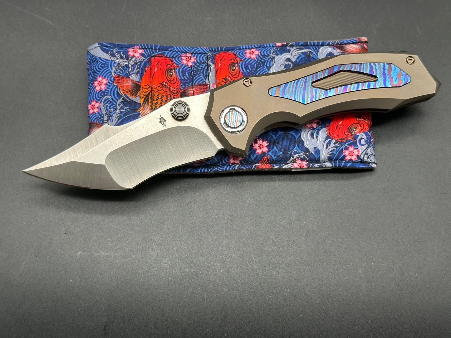 Genex Blade  Primarch #6/Bronze Milled TI Frame + Zircoti Inlays, Pivot w/Satin Vanax