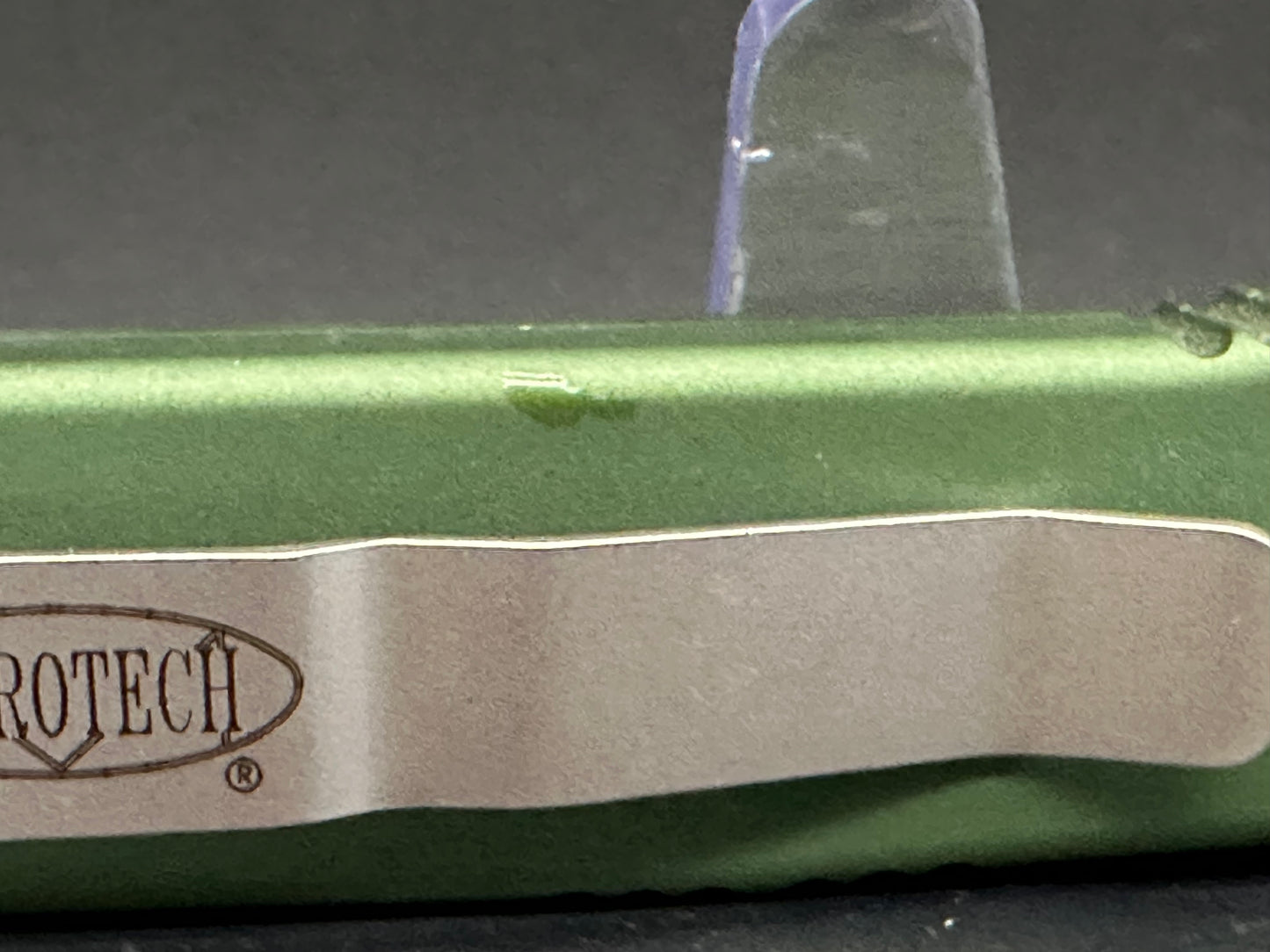 Microtech Ultratech green aluminum