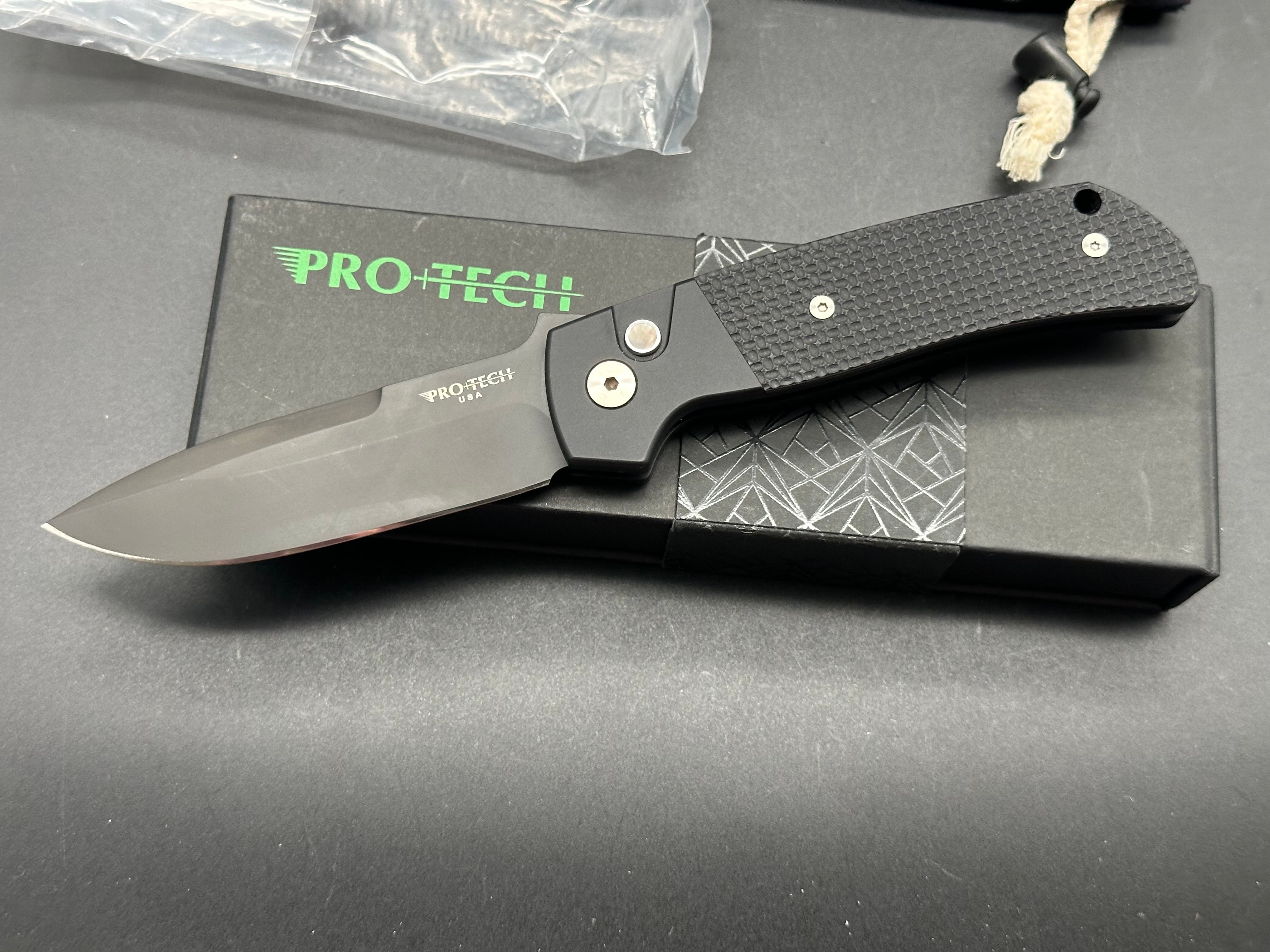 ProTech Terzuola ATCF MagnaCut Automatic Knife Black G-10 (3.5" DLC)