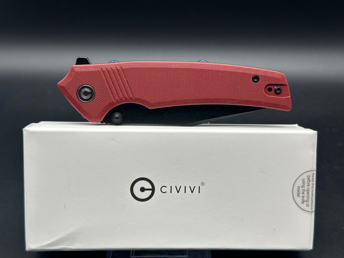 CIVIVI TRANQUIL FOLDING KNIFE BURGUNDY G10 HANDLE 14C28N CLIP POINT PLAIN BLACK BLADE C23027-2