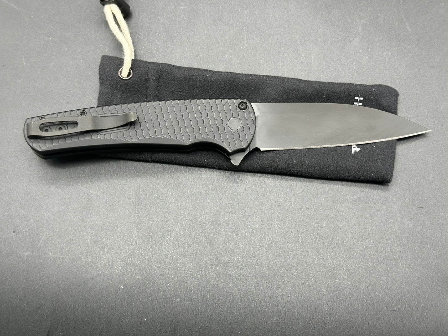 ProTech Malibu 3.3" Wharncliffe Plunge Lock Flipper / Black Dragon Scale Aluminum / Black DLC MagnaCut