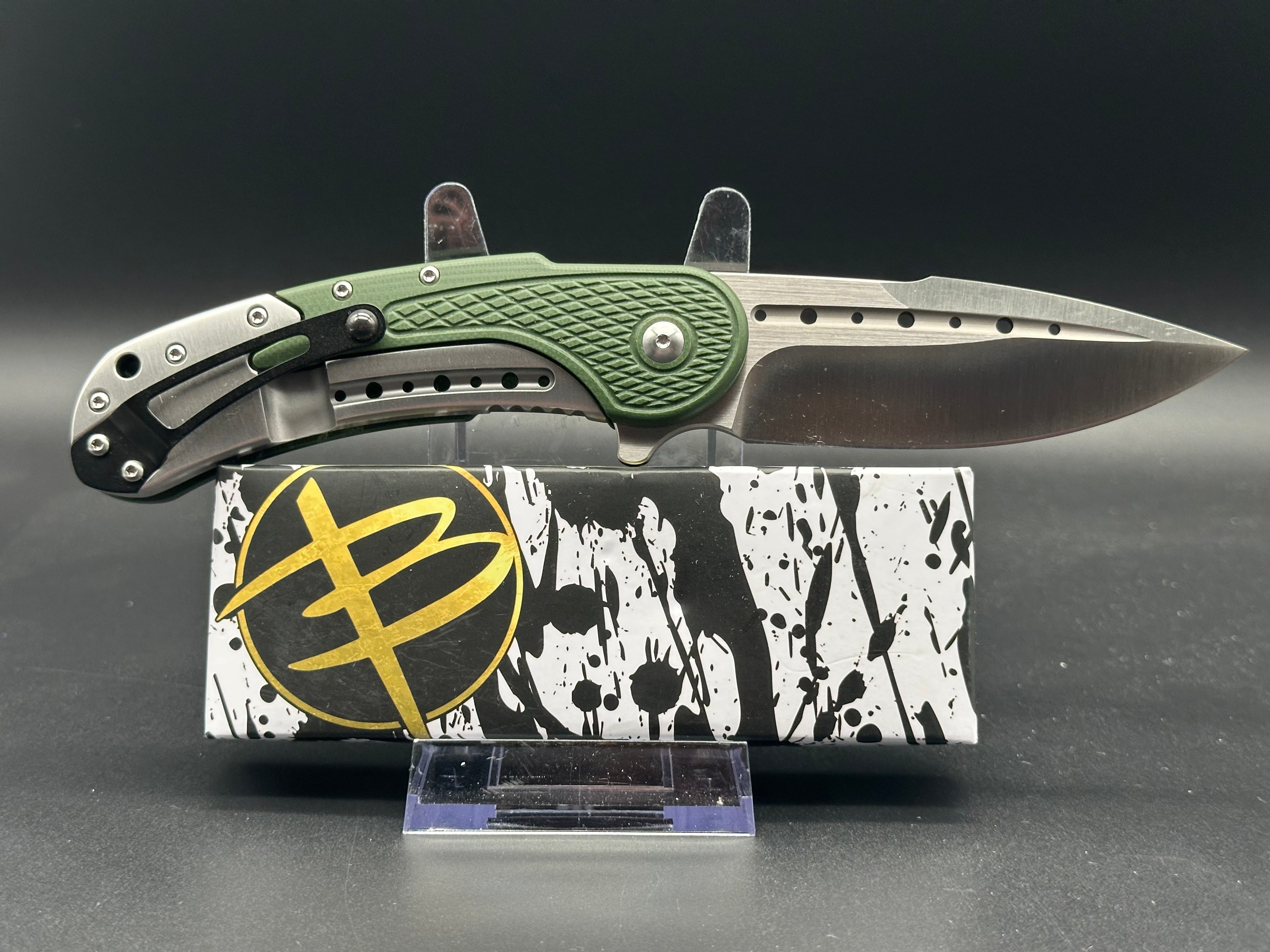 Begg Knives Bodega Frame Lock Knife OD Green G-10