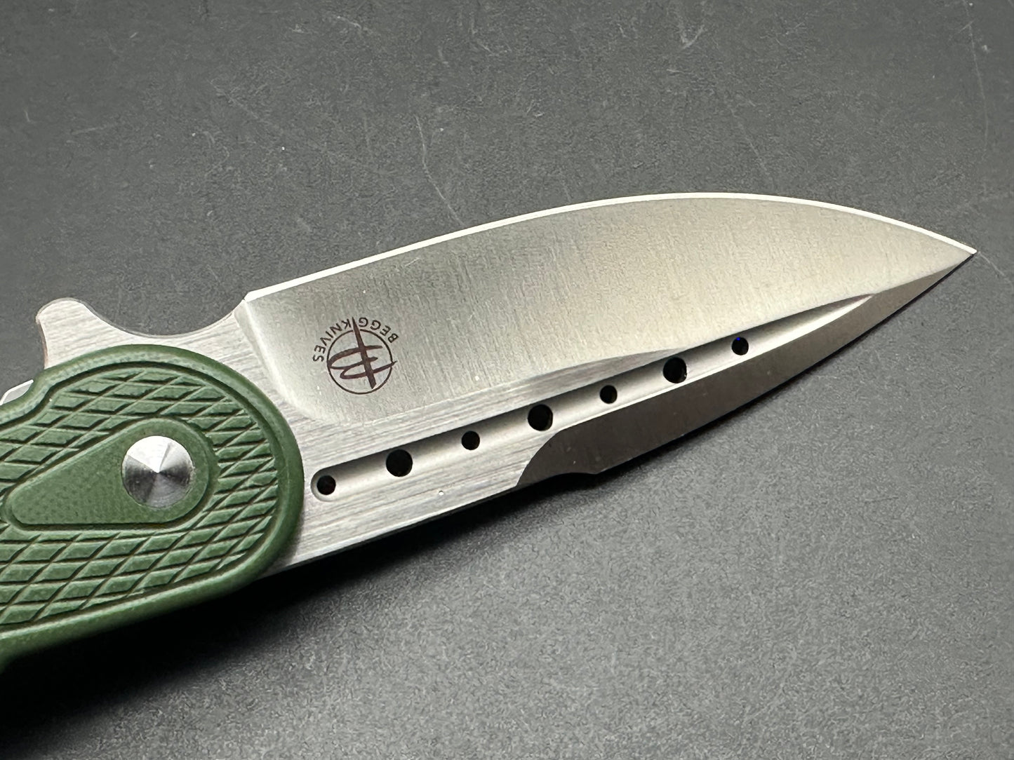 Begg Knives Bodega Frame Lock Knife OD Green G-10