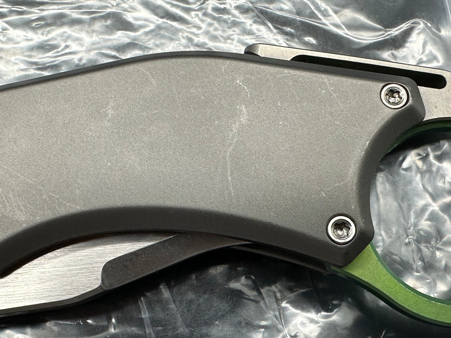 Mechforce x Jon Graham Ringed Rhino 2.5" Framelock Flipper / Titanium / Satin M390