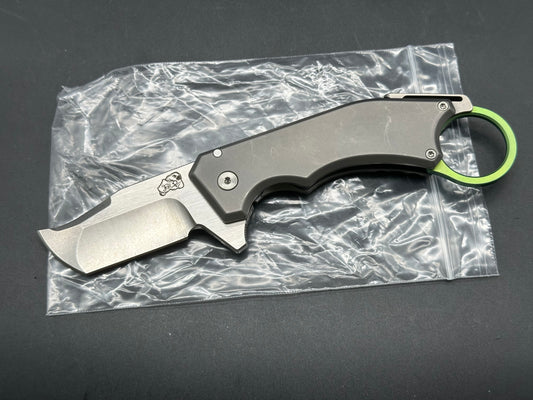 Mechforce x Jon Graham Ringed Rhino 2.5" Framelock Flipper / Titanium / Satin M390