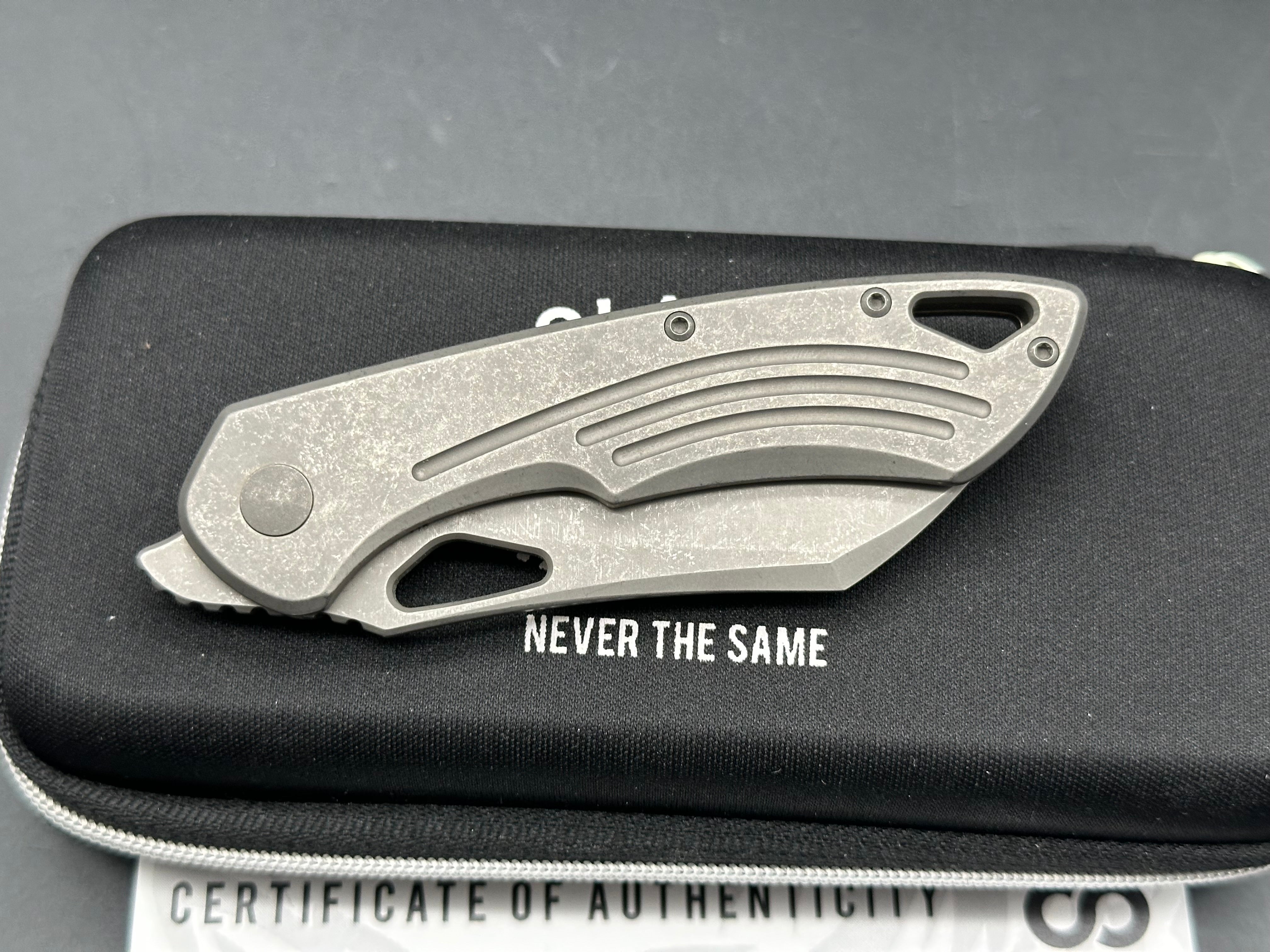 Olamic WhipperSnapper Wharncliffe (County Comm Exclusive #14/25), Stonewashed CPM-20CV Blade